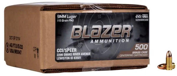 CCi 9mm FMJ 115GR Blazer Ammunition