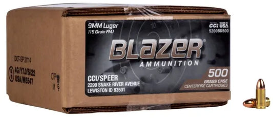 CCi 9mm FMJ 115GR Blazer Ammunition